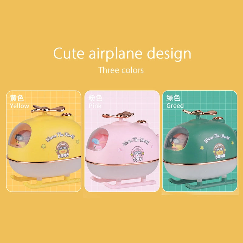 Children's airplane-shaped desktop night light humidifier