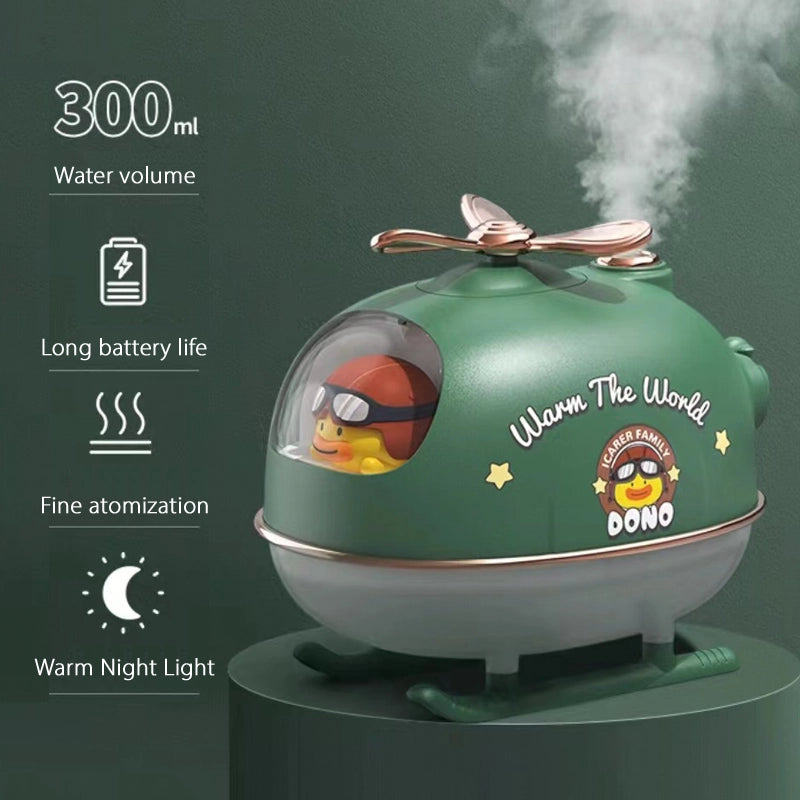 Children's airplane-shaped desktop night light humidifier