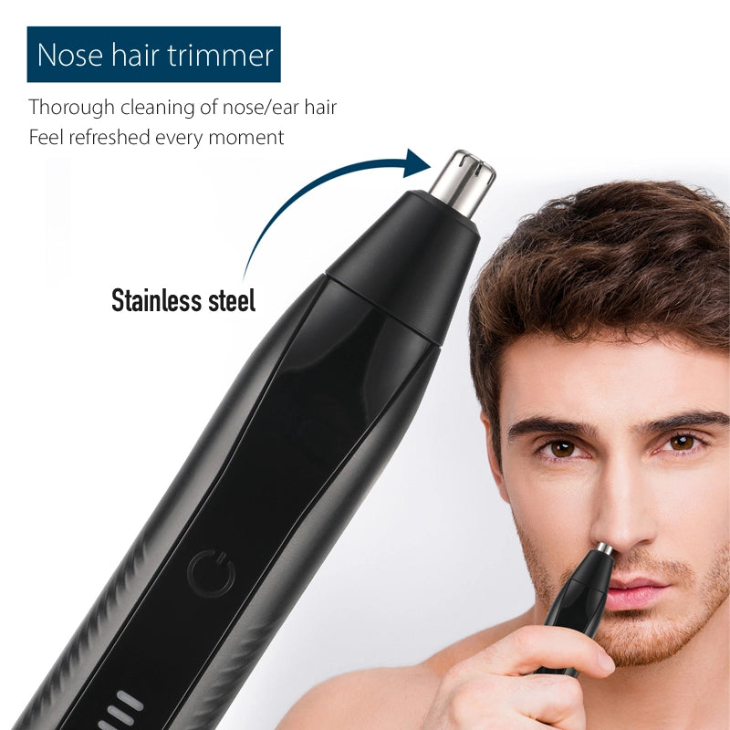 Multi-functional electric nose hair and eyebrow trimmer