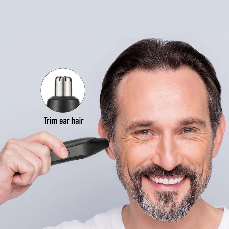 Multi-functional electric nose hair and eyebrow trimmer