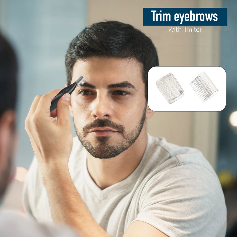 Multi-functional electric nose hair and eyebrow trimmer