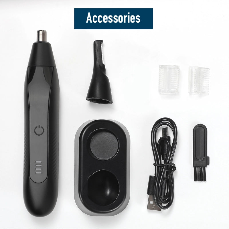 Multi-functional electric nose hair and eyebrow trimmer
