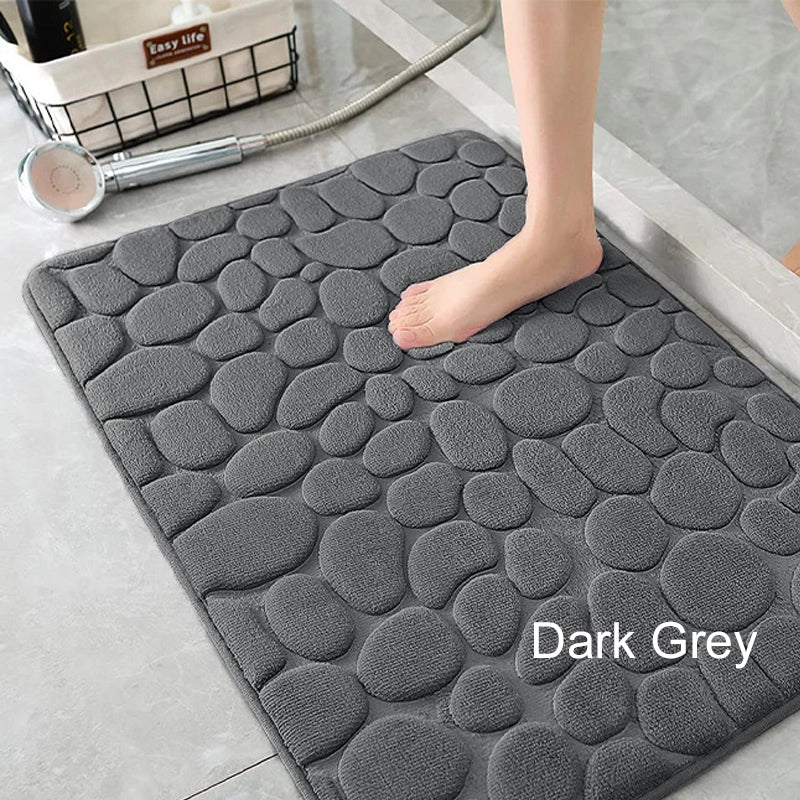 Bathroom pebble absorbent matcarpet