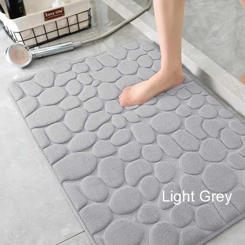 Bathroom pebble absorbent matcarpet