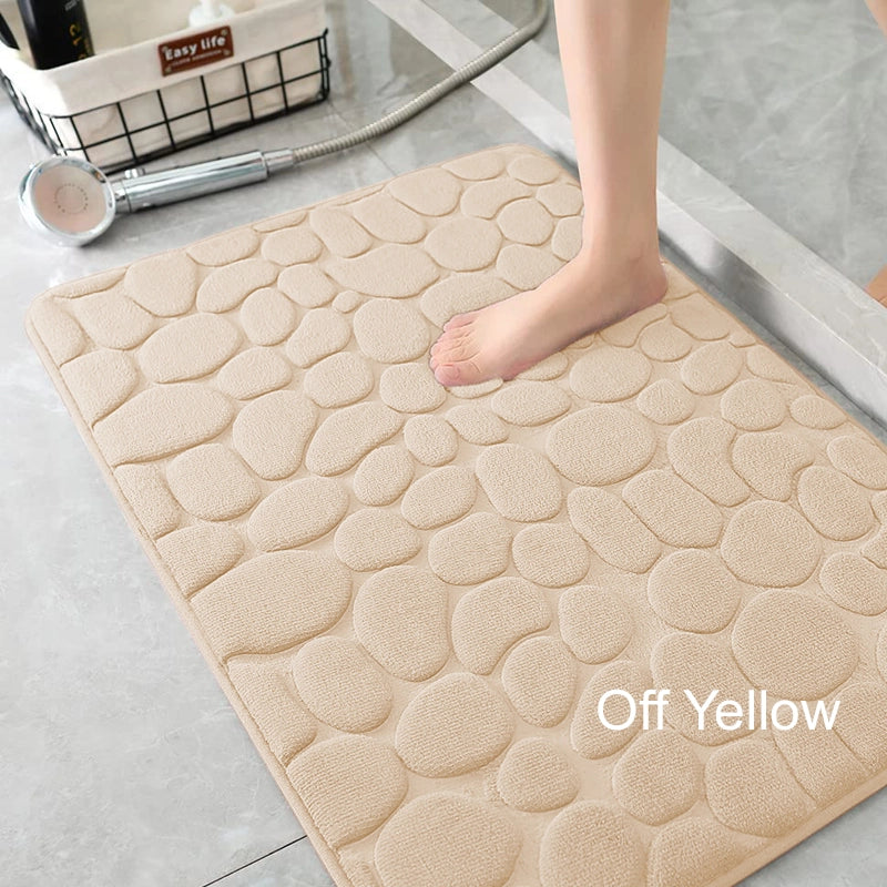 Bathroom pebble absorbent matcarpet