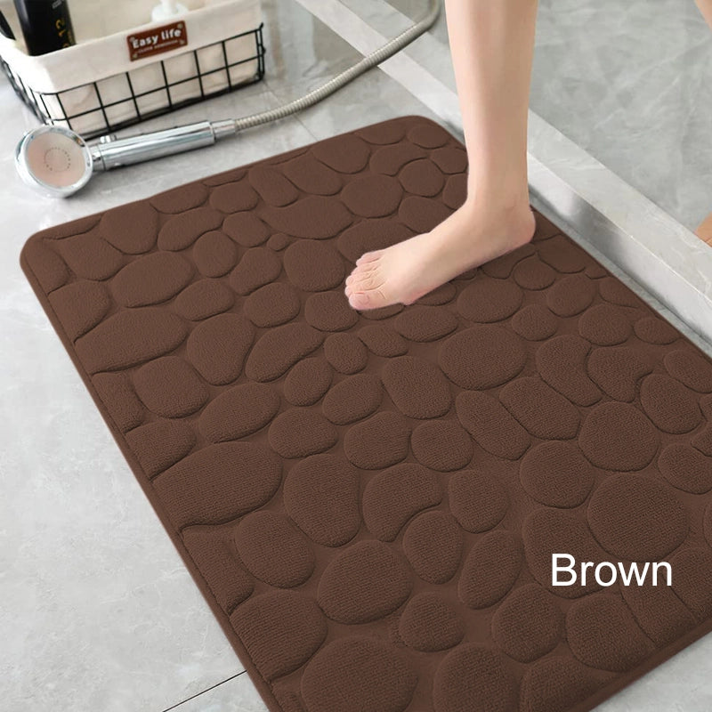 Bathroom pebble absorbent matcarpet