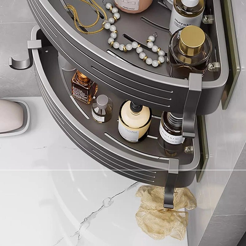 No-drill bathroom corner triangular toiletries shelf