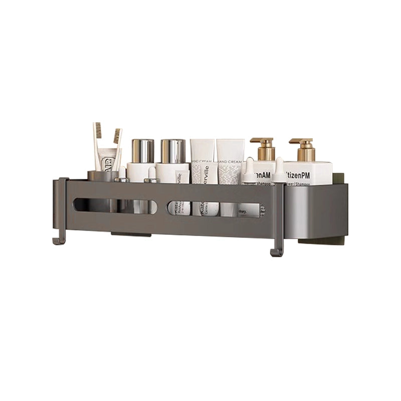 No-drill rectangular bathroom corner shelf for toiletries