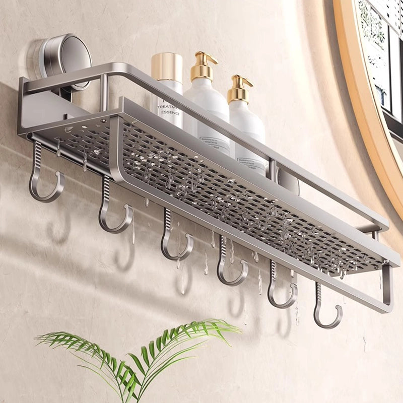 No-drill suction cup wall-mounted shelf for toiletries