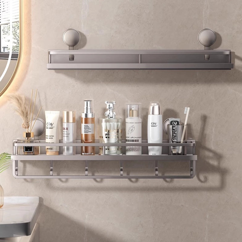 No-drill suction cup wall-mounted shelf for toiletries