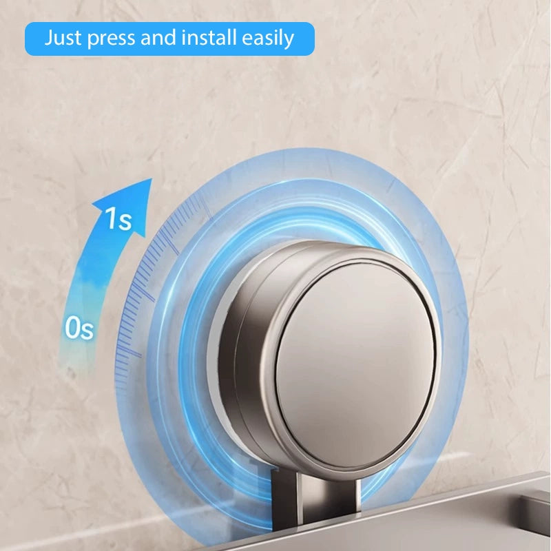 No-drill suction cup wall-mounted shelf for toiletries