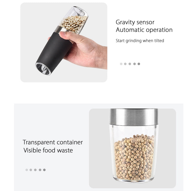 Gravity-sensing electric pepper grinder