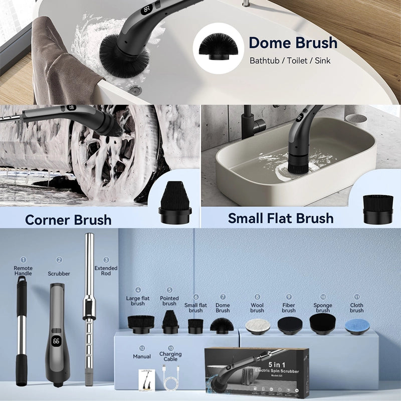 Multi-functional adjustable electric rotating cleaning brush