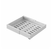 No-drill adjustable width cabinet drawer