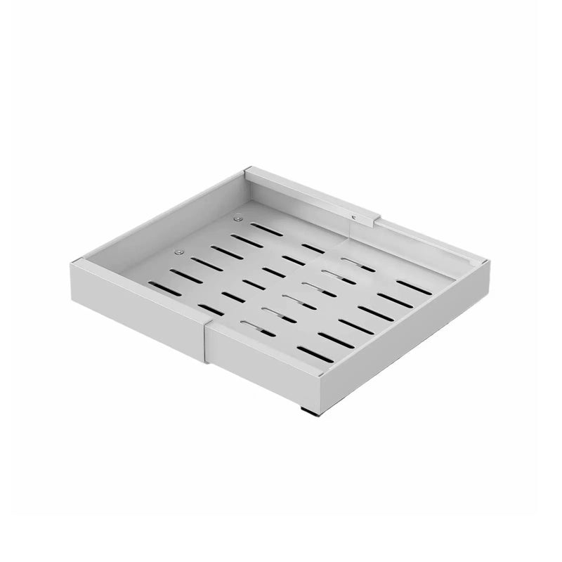 No-drill adjustable width cabinet drawer