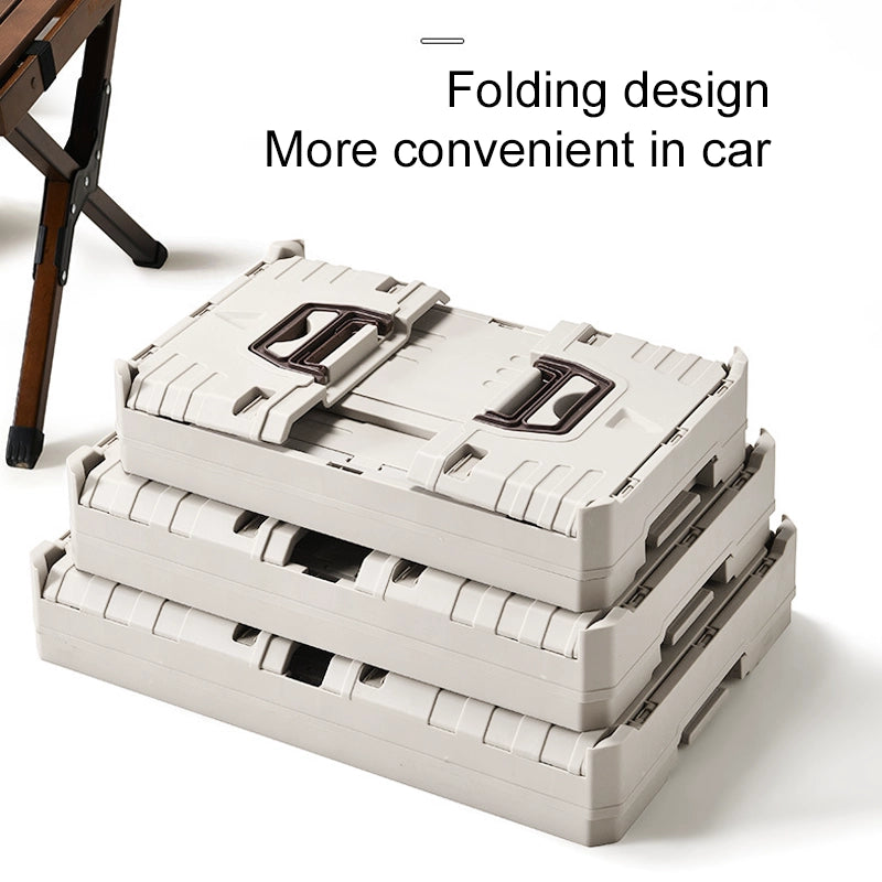 Portable foldable storage box for outdoor car camping and picnics
