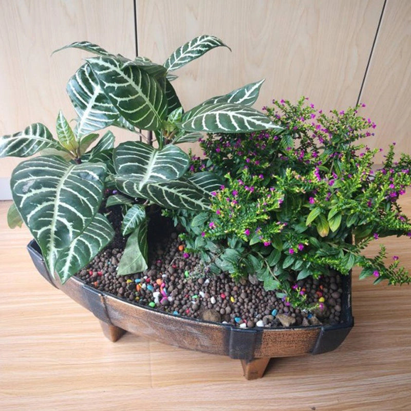 Courtyard Garden Imitation Wooden Barrel Flower Pots