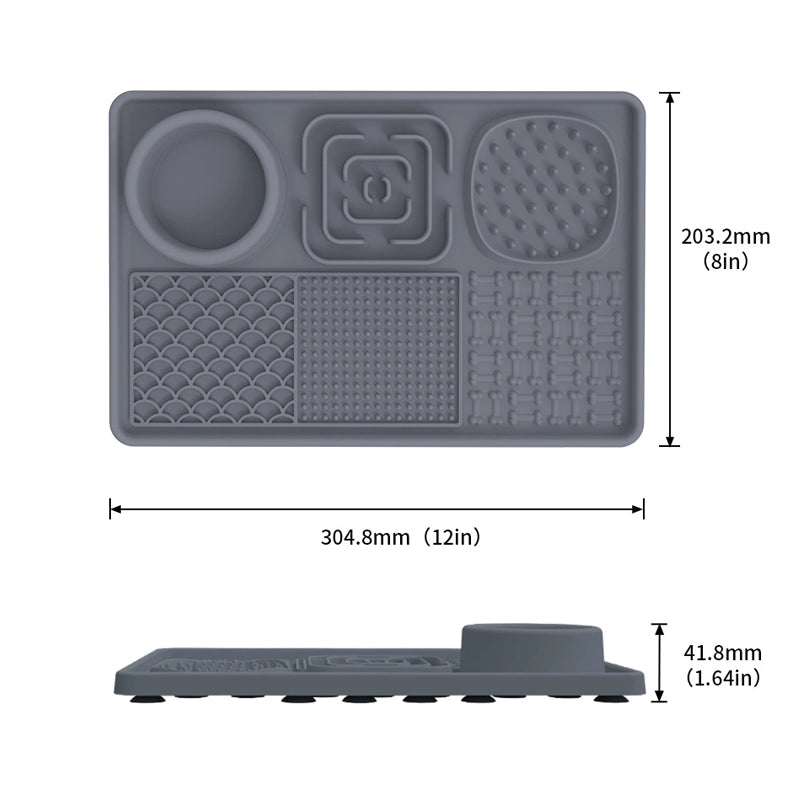 Pet cats and dogs suck on food mats