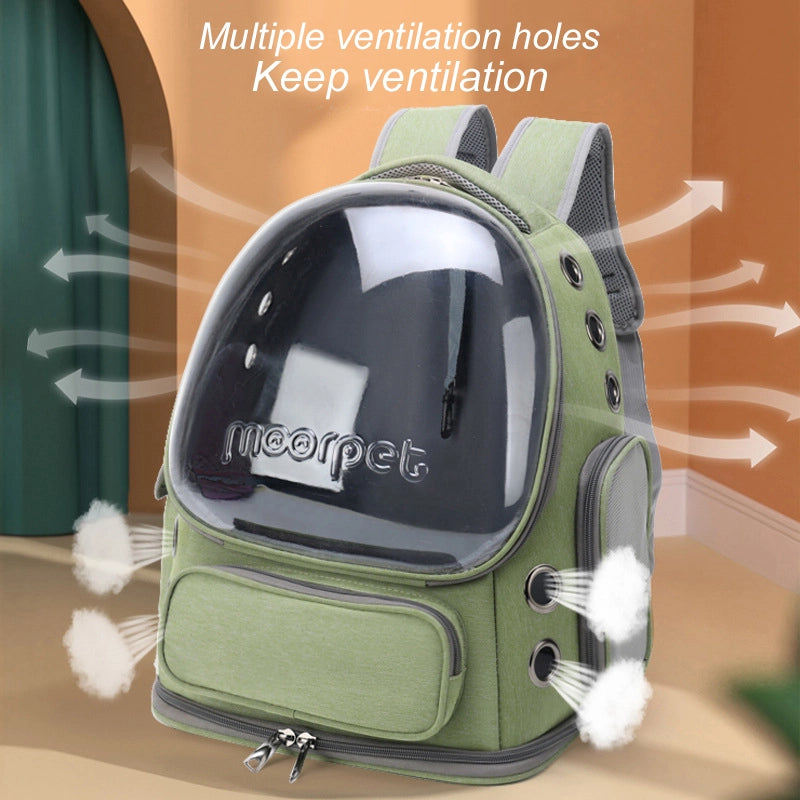 Portable and breathable pet backpack for cats and dogs