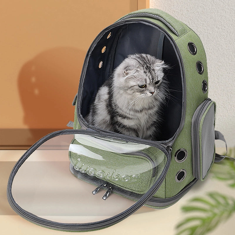 Portable and breathable pet backpack for cats and dogs