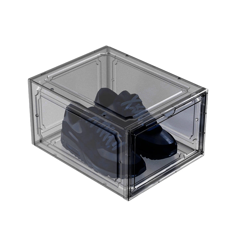 Combination magnetic door stackable shoe boxes