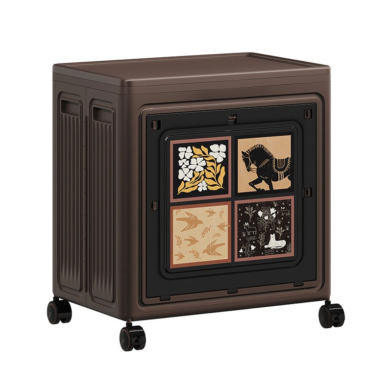 Large-capacity folding storage box with wheels for home use