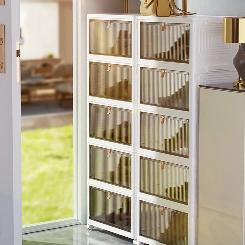 Home Foldable No-Installation Magnetic Door Dustproof shoe rack