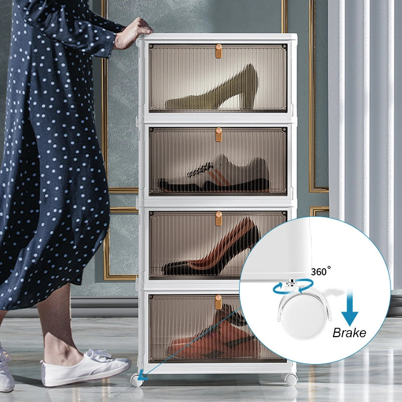 Home Foldable No-Installation Magnetic Door Dustproof shoe rack