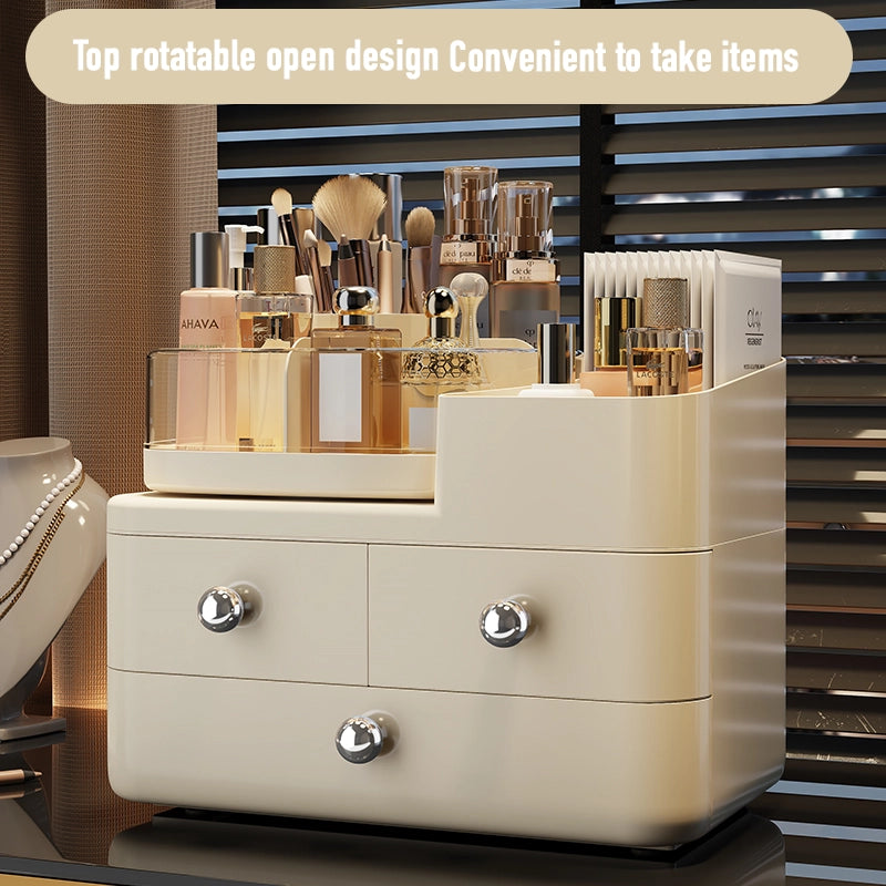 Simple rotating makeup storage box