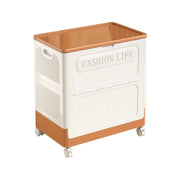 Foldable large-capacity bedside storage box with wheels