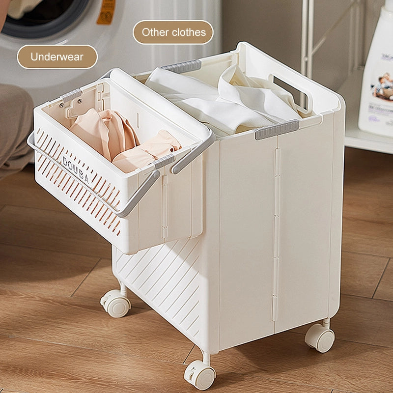 Foldable dirty clothes storage rackbasket