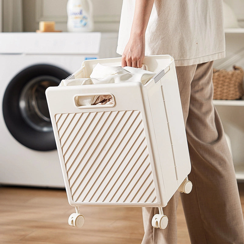 Foldable dirty clothes storage rackbasket