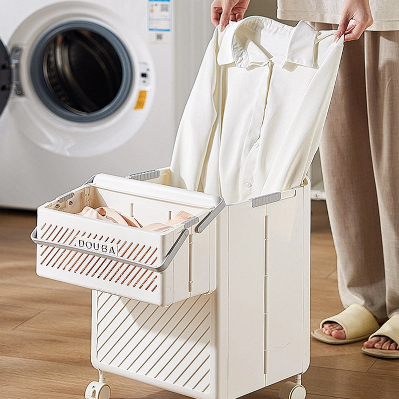 Foldable dirty clothes storage rackbasket